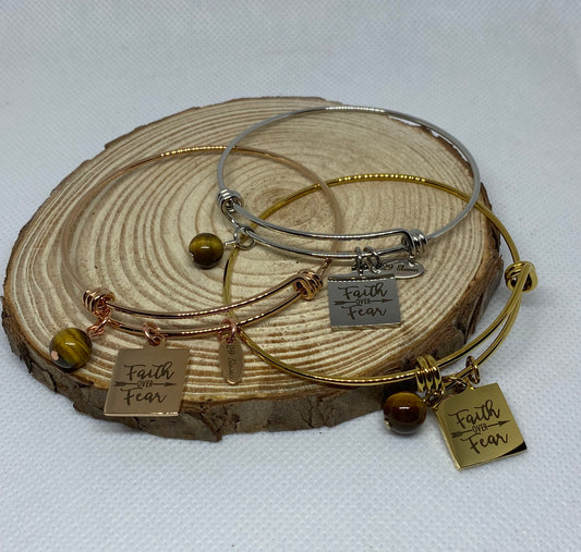 Faith Over Fear Wire Bracelets